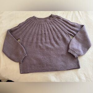 Mauve Sweater with Sunburst neck Detail